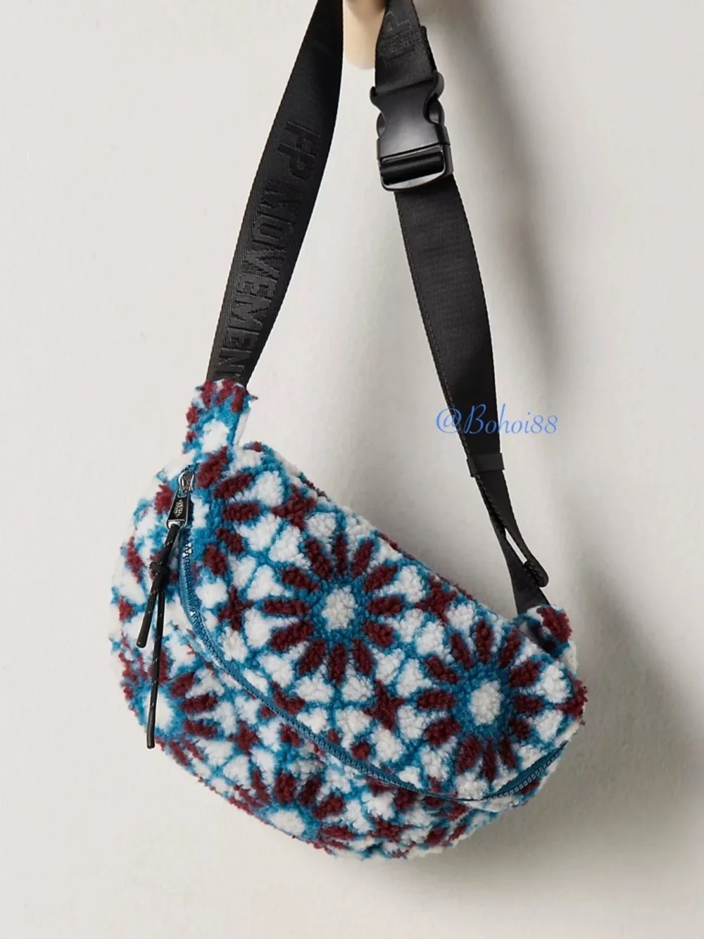 NWT Free People Printed Sherpa Sling Bag